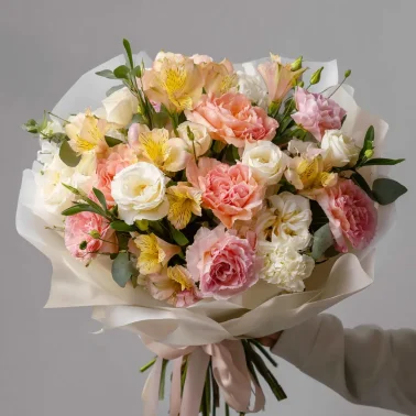 Букет с альстромериями «Альстромерия в ритме солнца»