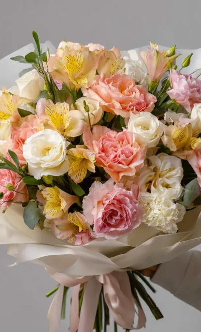 Букет с альстромериями «Альстромерия в ритме солнца»