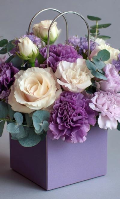 Цветы в сумочке «Модный аромат»