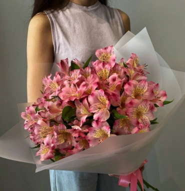 букет с Альстромерия розовое настроение
