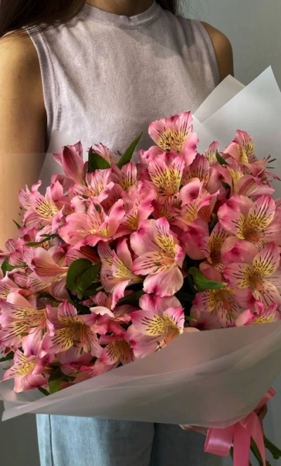 букет с Альстромерия розовое настроение