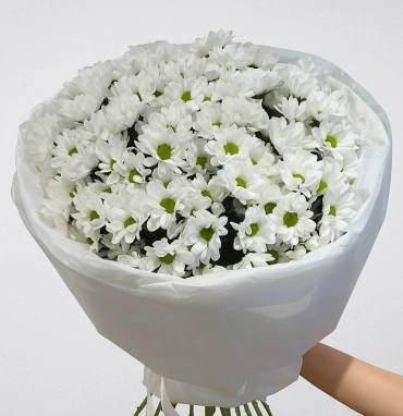 Букет с хризантемами Белое облако