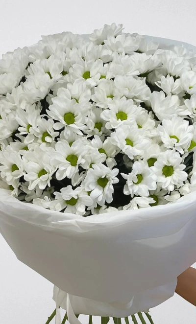 Букет с хризантемами Белое облако