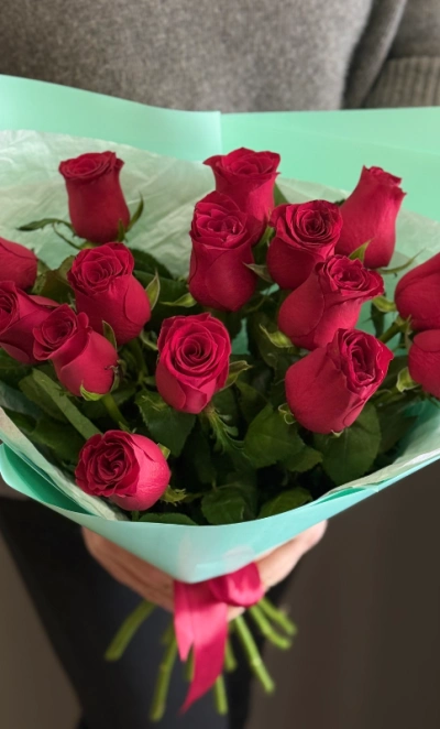 Букет кенийских роз «красная страсть»