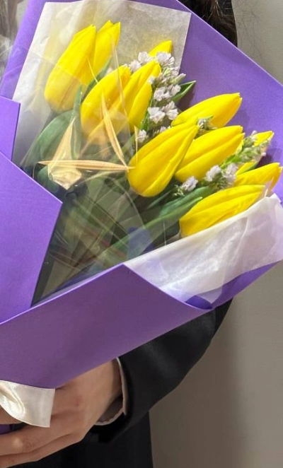 Букет с тюльпанами «Солнечные тюльпаны»