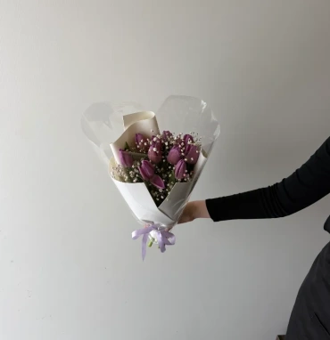 Букет с тюльпанами «Фиолетовое облако»