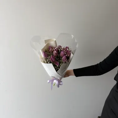 Букет с тюльпанами «Фиолетовое облако»