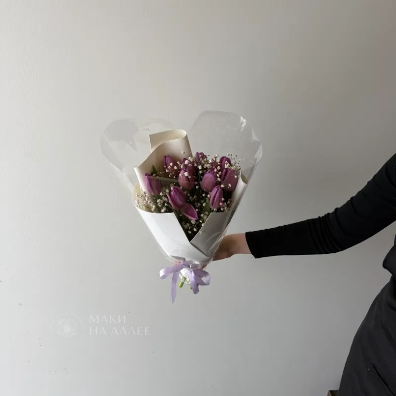 Букет с тюльпанами &laquo;Фиолетовое облако&raquo;