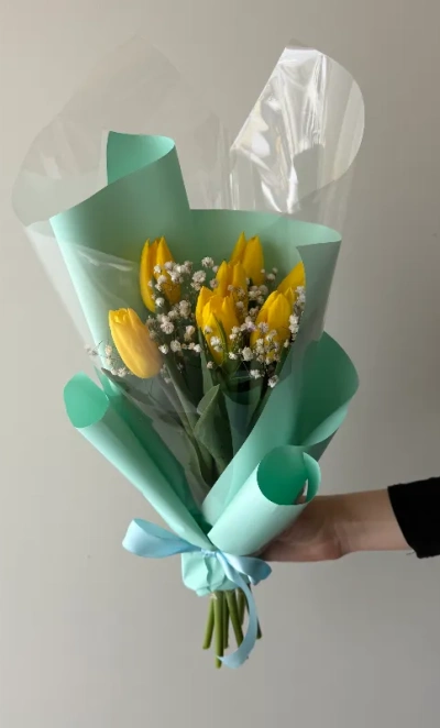 Букет с тюльпанами «Солнечный»